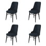 Hanah Home Pare Juego de 4 Sillas Antracita y Negro